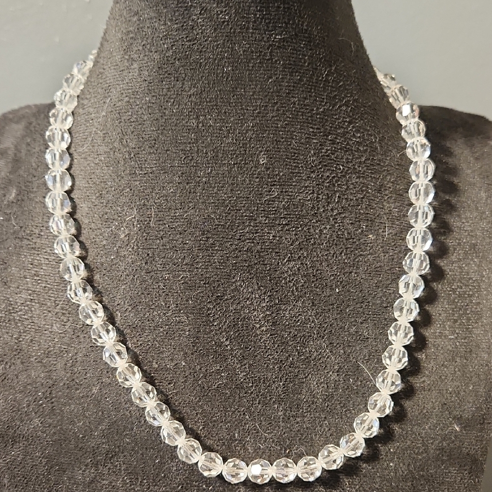 Vintage Clear Beaded Necklace